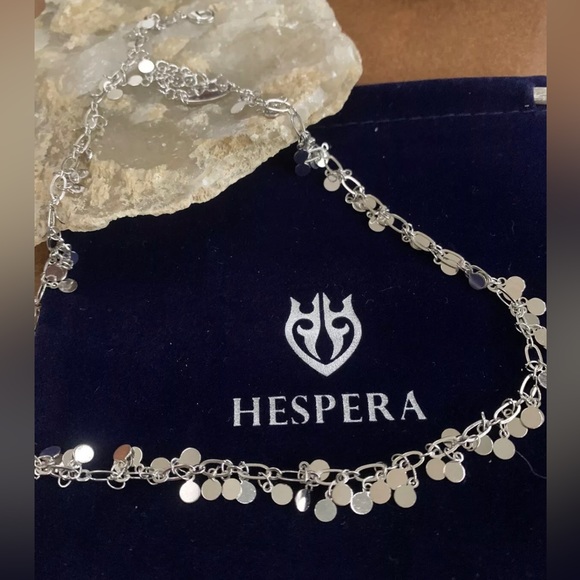 Hespera Sequin Simple Everyday Chain White Gold 18” NEW - Picture 1 of 7